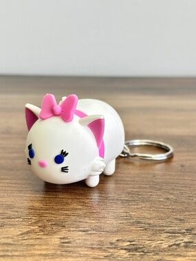 Disney Tsum Tsum Keychain Marie Aristocats Cat Key Ring Bag Clip Collectible Toy